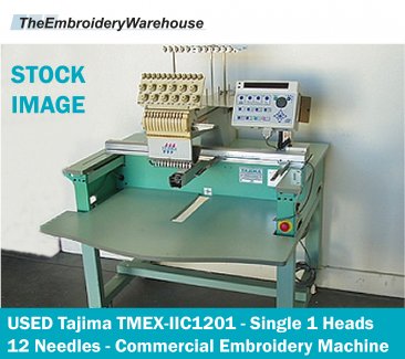USED Tajima TMEX-IIC1201 - Single 1 Heads - 12 Needles - Commercial Embroidery Machine