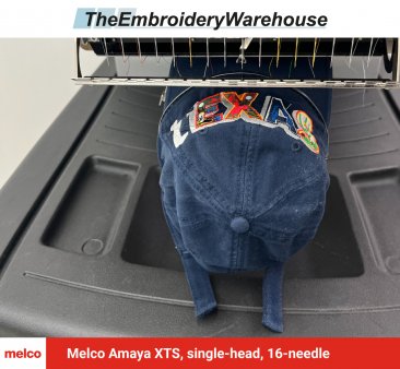 Melco Amaya XTS, single-head, 16-needle, commercial embroidery machine