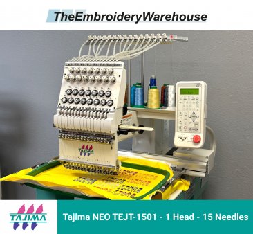 Tajima NEO TEJT-1501 - 1 Head - 15 Needles - Commercial Embroidery Machine