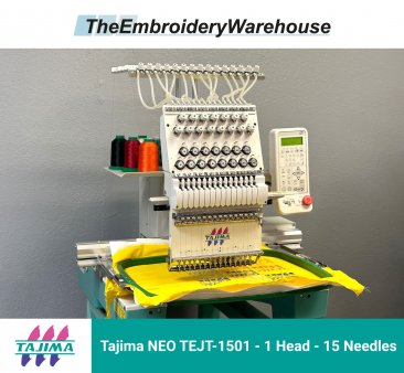 Tajima NEO TEJT-1501 - 1 Head - 15 Needles - Commercial Embroidery Machine