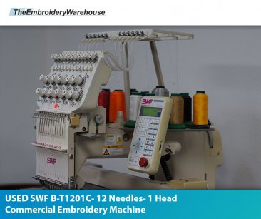 USED SWF B-T1201C - 12 Needles- 1 Head- Commercial Embroidery Machine