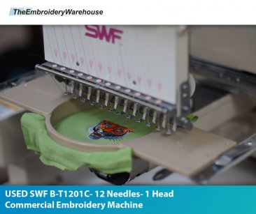 USED SWF B-T1201C - 12 Needles- 1 Head- Commercial Embroidery Machine