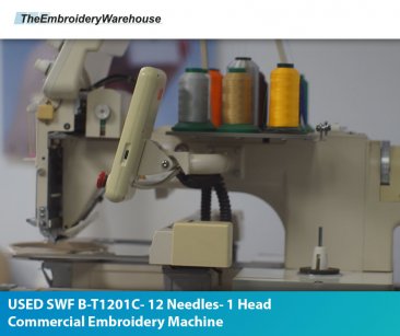 USED SWF B-T1201C - 12 Needles- 1 Head- Commercial Embroidery Machine