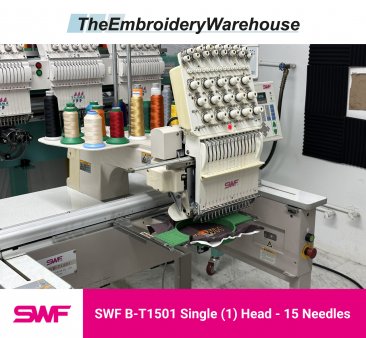 SWF B-T1501 - Single Head - 15 Needles - Commercial Embroidery Machine