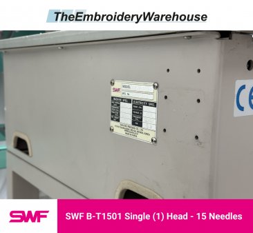 SWF B-T1501 - Single Head - 15 Needles - Commercial Embroidery Machine