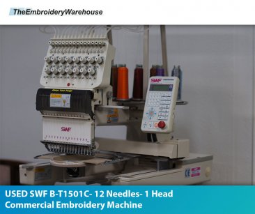 USED SWF B-T1501C- 15 Needles- 1 Head- Commercial Embroidery Machine