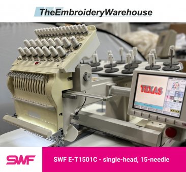 SWF E-T1501C, single-head, 15-needle, commercial embroidery machine