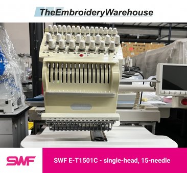 SWF E-T1501C, single-head, 15-needle, commercial embroidery machine