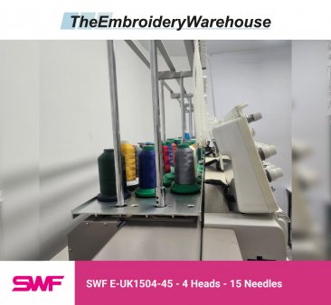 SWF E-UK1504-45 - 4 Heads - 15 Needles Commercial Embroidery Machine