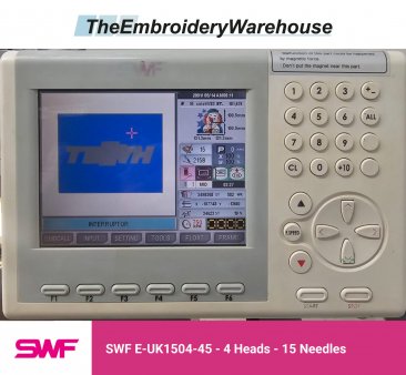 SWF E-UK1504-45 - 4 Heads - 15 Needles Commercial Embroidery Machine