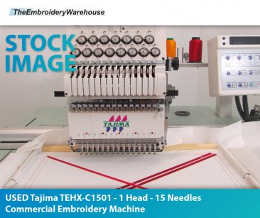 USED Tajima TEHX-C1501 - 1 Head - 15 Needles - Commercial Embroidery Machine