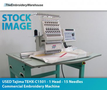 USED Tajima TEHX-C1501 - 1 Head - 15 Needles - Commercial Embroidery Machine