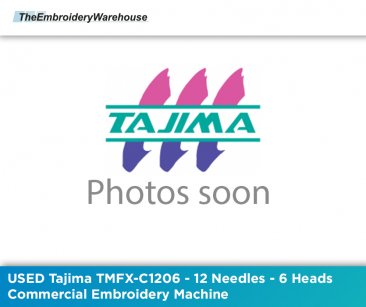 USED Tajima TMFX-C1206 - 12 Needles - 6 Heads - Commercial Embroidery Machine