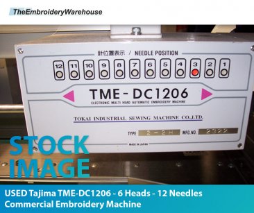 USED Tajima TME-DC1206 - 6 Heads - 12 Needles - Commercial Embroidery Machine