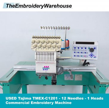 USED Tajima TMEX-C1201 - 12 Needles - 1 Heads - Commercial Embroidery Machine