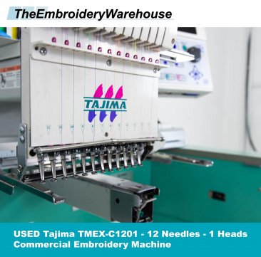 USED Tajima TMEX-C1201 - 12 Needles - 1 Heads - Commercial Embroidery Machine