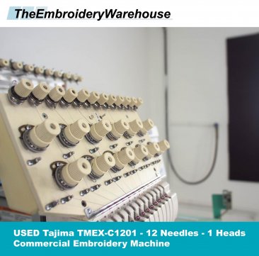 USED Tajima TMEX-C1201 - 12 Needles - 1 Heads - Commercial Embroidery Machine