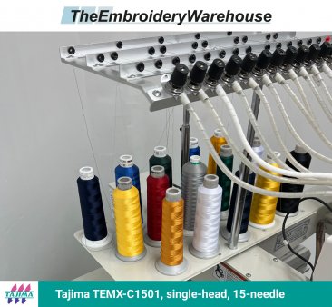 Tajima TEMX-C1501, single-head, 15-needle, commercial embroidery machine