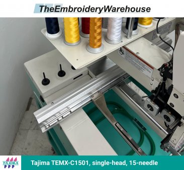 Tajima TEMX-C1501, single-head, 15-needle, commercial embroidery machine