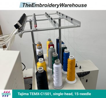 Tajima TEMX-C1501, single-head, 15-needle, commercial embroidery machine
