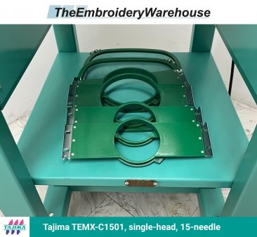 Tajima TEMX-C1501, single-head, 15-needle, commercial embroidery machine