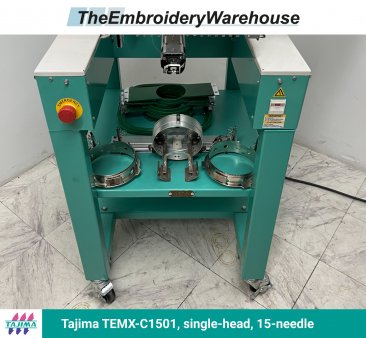 Tajima TEMX-C1501, single-head, 15-needle, commercial embroidery machine