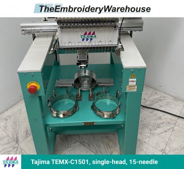 Tajima TEMX-C1501, single-head, 15-needle, commercial embroidery machine
