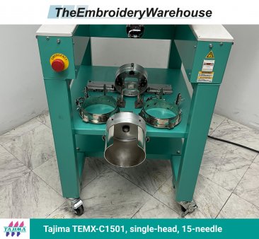 Tajima TEMX-C1501, single-head, 15-needle, commercial embroidery machine