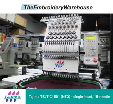 Tajima TEJT-C1501 (NEO) single-head, 15-needle, commercial embroidery machine