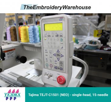 Tajima TEJT-C1501 (NEO) single-head, 15-needle, commercial embroidery machine