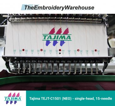 Tajima TEJT-C1501 (NEO) single-head, 15-needle, commercial embroidery machine