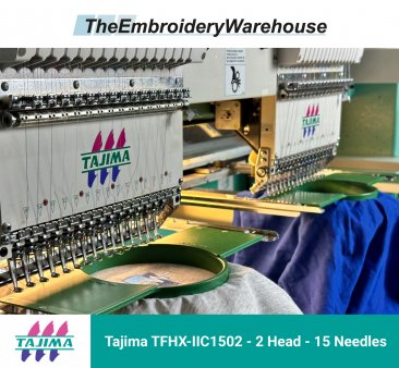 Tajima TFHX-IIC1502 - 2 Head - 15 Needles - Commercial Embroidery Machine