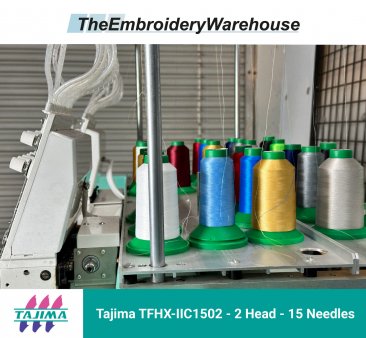 Tajima TFHX-IIC1502 - 2 Head - 15 Needles - Commercial Embroidery Machine