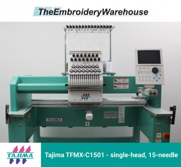Tajima TFMX-C1501, single-head, 15-needle, commercial embroidery machine