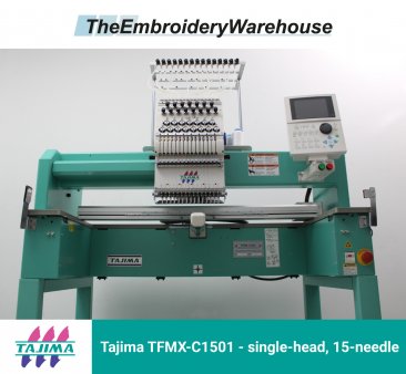 Tajima TFMX-C1501, single-head, 15-needle, commercial embroidery machine