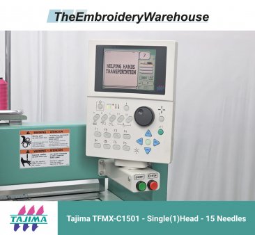 Tajima TFMX-C1501, single-head, 15-needle, commercial embroidery machine