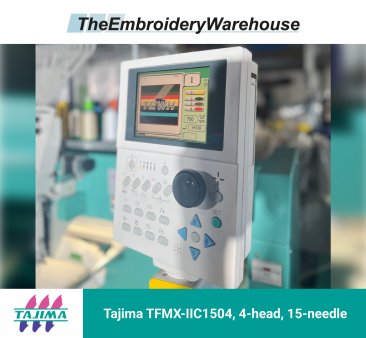 Tajima TFMX-IIC1504, 4-head, 15-needle, commercial embroidery machine