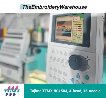 Tajima TFMX-IIC1504, 4-head, 15-needle, commercial embroidery machine