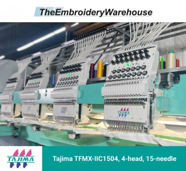 Tajima TFMX-IIC1504, 4-head, 15-needle, commercial embroidery machine