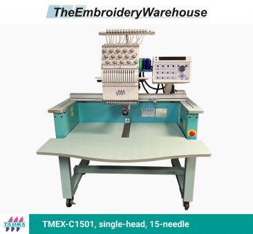 Tajima TMEX-C1501, single-head, 15-needle, commercial embroidery machine
