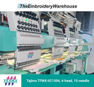 Tajima TFMX-IIC1504, 4-head, 15-needle, commercial embroidery machine