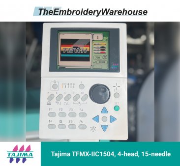 Tajima TFMX-IIC1504, 4-head, 15-needle, commercial embroidery machine