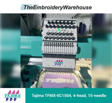 Tajima TFMX-IIC1504, 4-head, 15-needle, commercial embroidery machine
