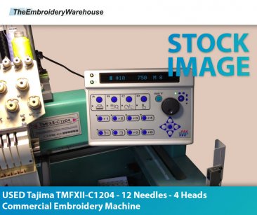 USED Tajima TMFXII-C1204 - 12 Needles - 4 Heads - Commercial Embroidery Machine