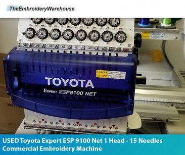 USED Toyota Expert ESP 9100 Net  1 Head - 15 Needles Commercial Embroidery Machine