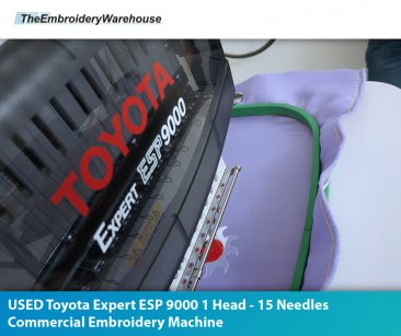 USED Toyota Expert ESP 9000   1 Head - 15 Needles Commercial Embroidery Machine