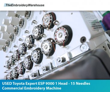USED Toyota Expert ESP 9000   1 Head - 15 Needles Commercial Embroidery Machine