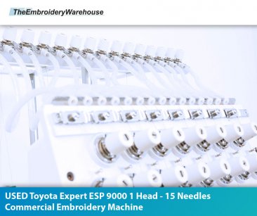 USED Toyota Expert ESP 9000   1 Head - 15 Needles Commercial Embroidery Machine