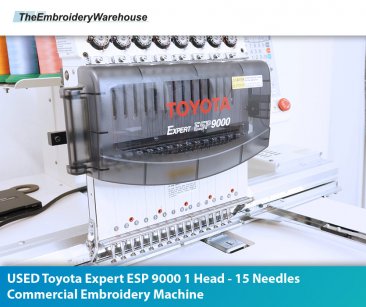 USED Toyota Expert ESP 9000   1 Head - 15 Needles Commercial Embroidery Machine