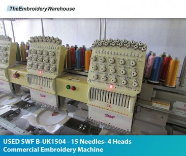 USED SWF B-UK1504 - 15 Needles- 4 Heads Commercial Embroidery Machine